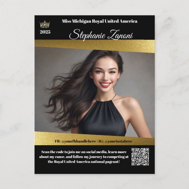 Pageant Promo Autograph Card Gold Shine | QR Code (Front)