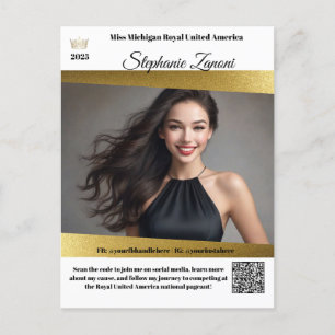 Pageant Promo Autograph Card Gold Shine   QR Code