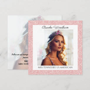 Pageant Promo Autograph Card Pink Glitter Border
