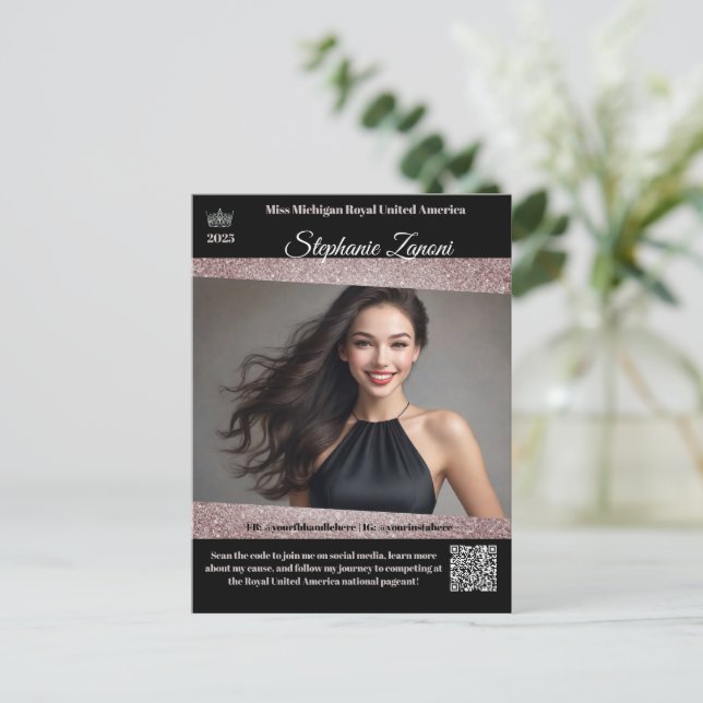 Pageant Promo Autograph Card | QR Code (Standing Front)