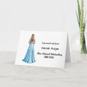Pageant Queen Folded Thank You Card Custom Crowns