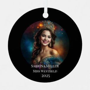 Pageant Queen Metal Christmas Ornament