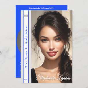 Pageant Sash Autograph Card Template