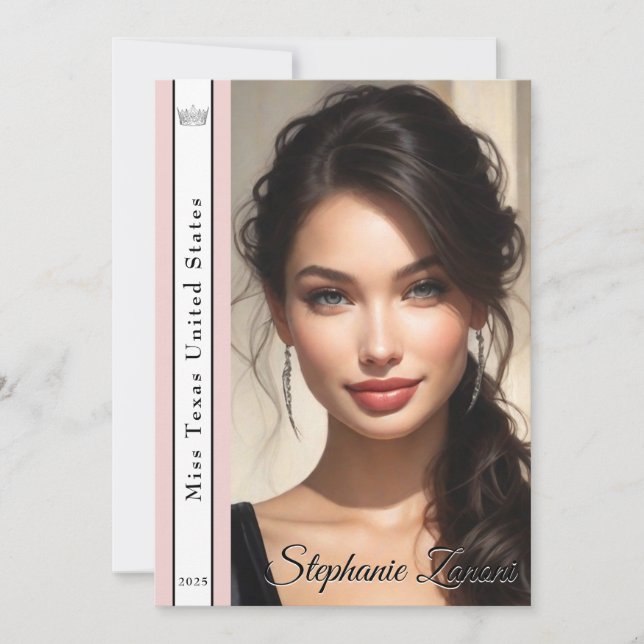 Pageant Sash Autograph Card Template (Front)