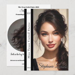 Pageant Sash Autograph Card Template