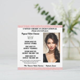 Pageant Schedule Invitation - Rose Gold Glitz