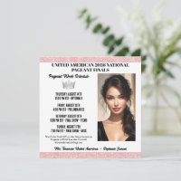 Pageant Schedule Invitation - Rose Gold Glitz
