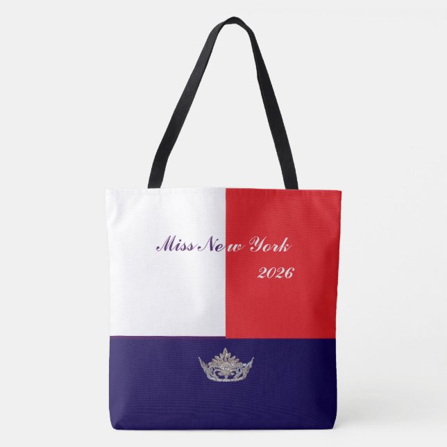 Pageant Silver Crown Tote Bag-Large Red white blue Bag (Front)