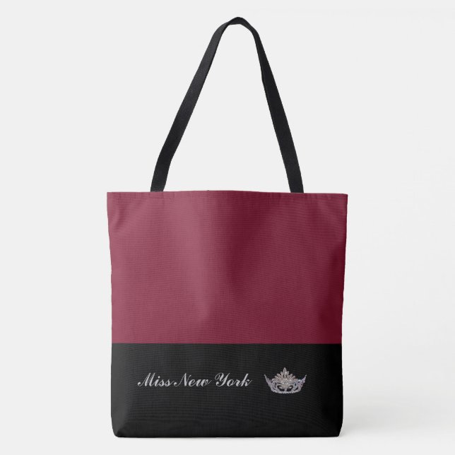 Pageant Silver Crown Tote Bag-Large Wine Bag (Front)