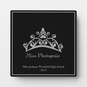 Pageant Silver Tiara Crown Photogenic Plaque
