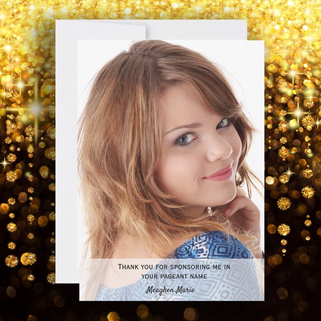 Pageant Sponsor Photo Thank You Card (Creator Uploaded)