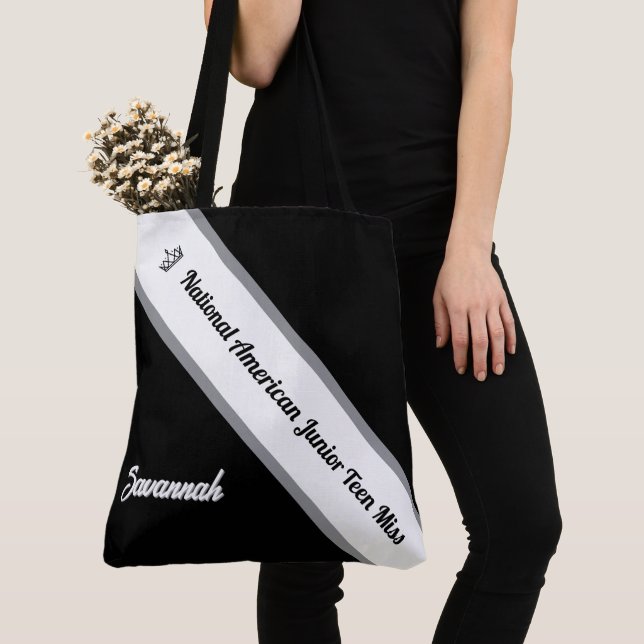Pageant Tote Bag Custom Sash Crown Pageants (Close Up)