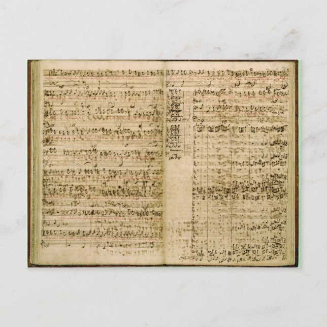 Pages from Score of the 'The Art of the Fugue' Postcard (Front)