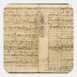 Pages from Score of the 'The Art of the Fugue' Square Sticker