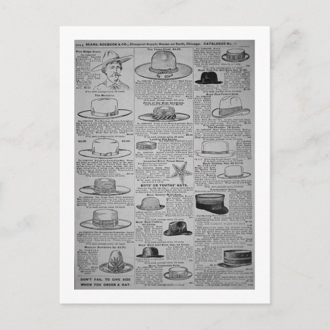 Pages from Sears, Roebuck of Chicago, catalogue of Postcard (Front)