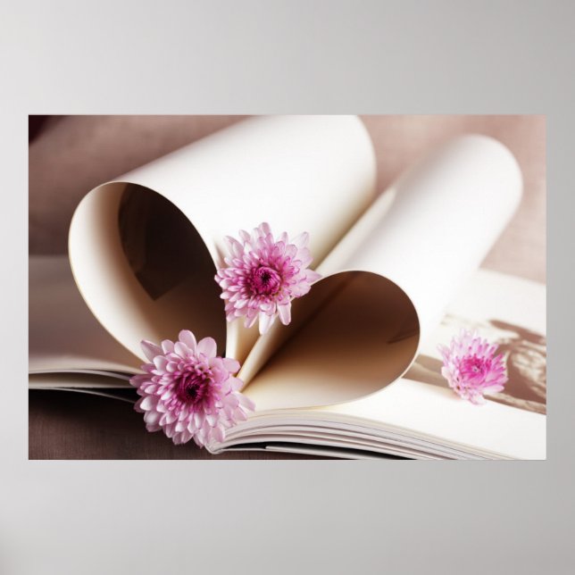Pages of a Book Made into a Heart Shape Poster (Front)