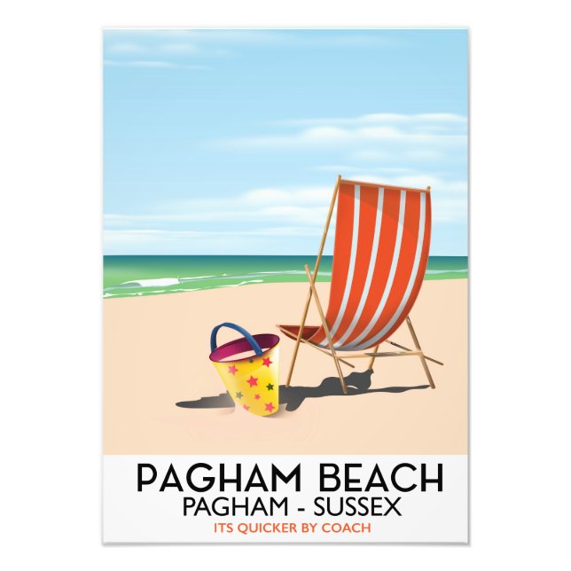 Pagham Beach Sussex vintage travel poster (Front)