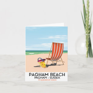 Pagham Beach Sussex vintage travel poster Holiday Card