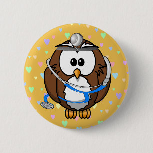 paging Doc Owl 6 Cm Round Badge