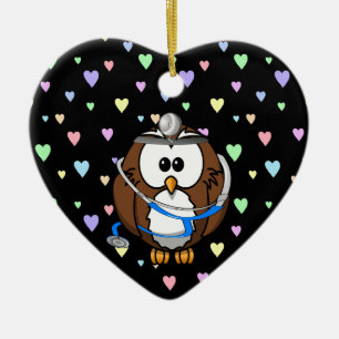 paging Doc Owl Ceramic Tree Decoration