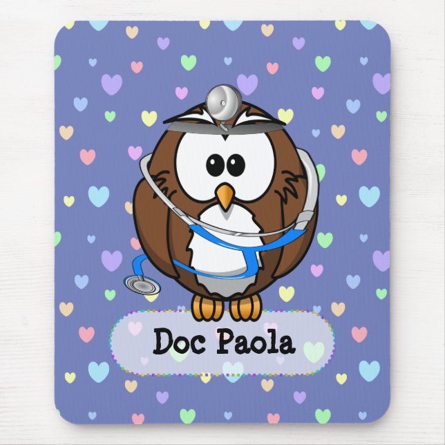 paging doc owl mouse mat (Front)