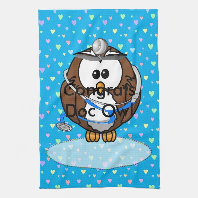 paging Doc Owl Tea Towel (Vertical)