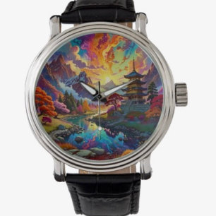 Pagoda and Coloured Landscape eWatch Watch