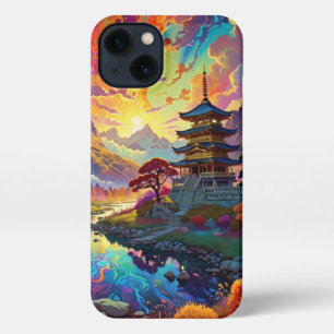 Pagoda and Coloured Landscape iPhone 13 Case