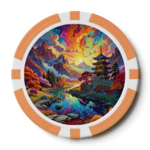 Pagoda and Coloured LandscapePoker Chip