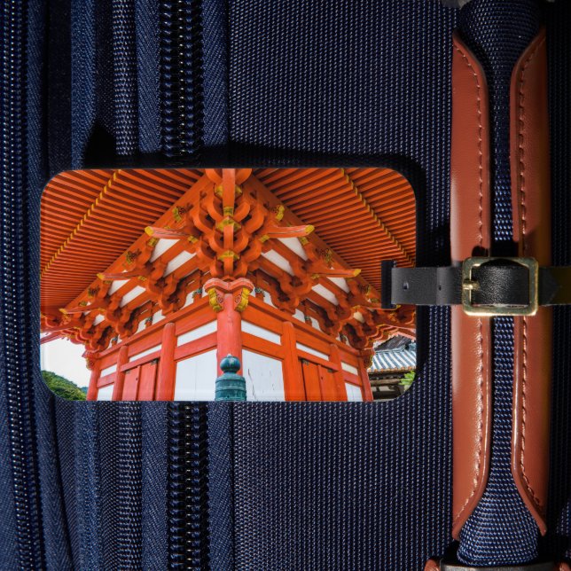 Pagoda bottom up perspective, Miyajima Luggage Tag (Front Insitu 4)