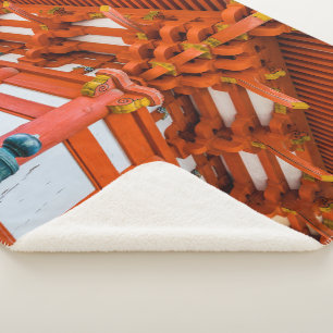 Pagoda bottom up perspective, Miyajima Sherpa Blanket