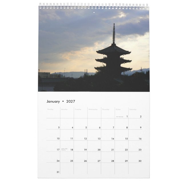 Pagoda Calendar (Jan 2027)