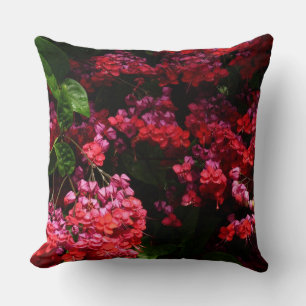Pagoda Flowers Colourful Red and Pink Cushion