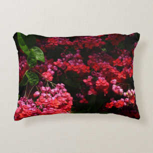 Pagoda Flowers Colourful Red and Pink Decorative Cushion