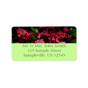Pagoda Flowers Colourful Red and Pink Label