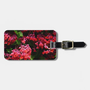 Pagoda Flowers Colourful Red and Pink Luggage Tag