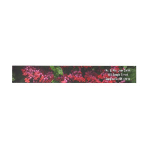 Pagoda Flowers Colourful Red and Pink Wrap Around Label