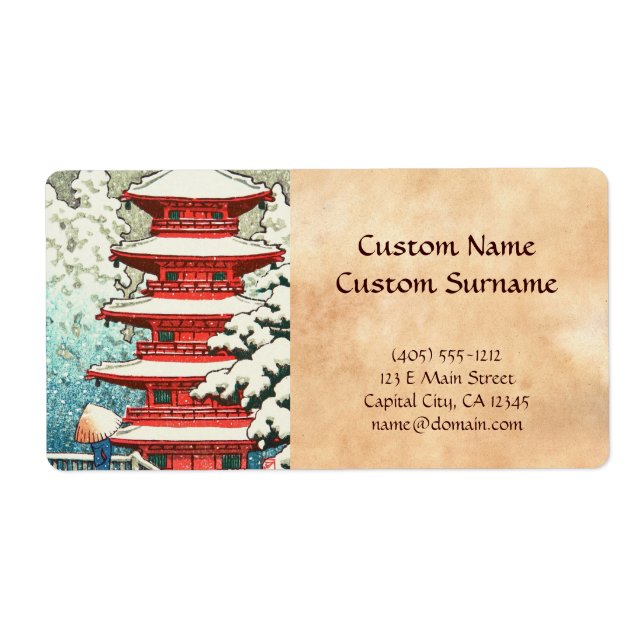 Pagoda in the Snow Kawase Hasui shin hanga art (Front)