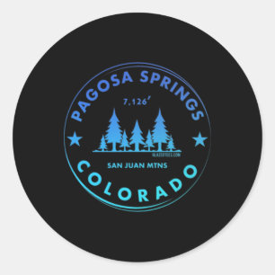 Pagosa Springs Colorado Mountain Town - Blue Sky F Classic Round Sticker