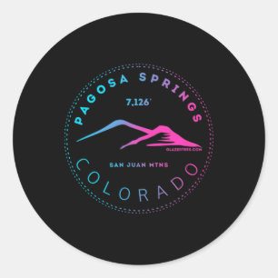 Pagosa Springs Colorado Mountain Town - Elevated R Classic Round Sticker