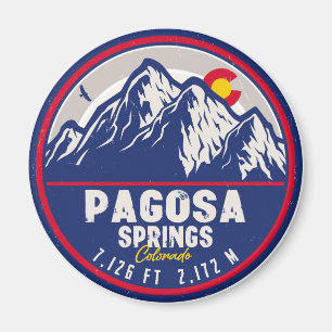 Pagosa Springs Colorado Retro Sunset Mountain Magnet