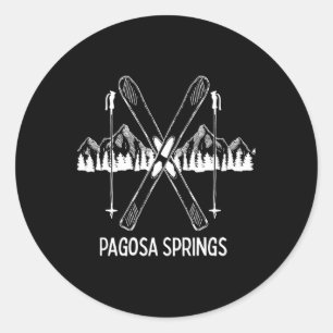 Pagosa Springs Colorado Rocky Mountains Skiing Sno Classic Round Sticker