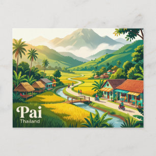 Pai, Chiang Mai, Mae Hong Son, Thailand Postcard