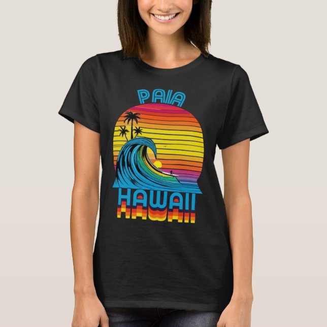 Paia Maui Retro Throwback Surf & Beach Souvenir T-Shirt (Front)