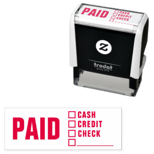 Paid Cash Check Credit Card Other Self-inking Stamp