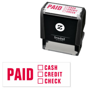 Paid Cash Credit Card Check Business Invoice Self-inking Stamp