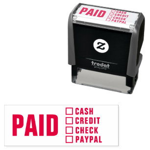 Paid Cash Credit Check Paypal Self-inking Stamp