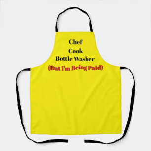 Paid Chef Cook Bottle Washer Apron