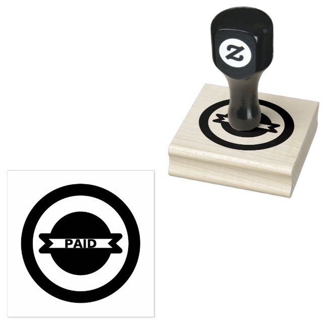 PAID Custom Text Office Accountants Business Green Rubber Stamp (Stamped)