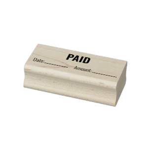 PAID Date Amount Business Text Template Rubber Stamp